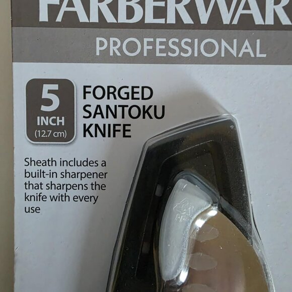 NWT Farberware Professional 5" Forged Santoku Knife w/sharpener - Picture 2 of 5